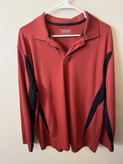 Izod PerformX Quarter Zip Long Sleeve Shirt Pullover Burnt Orange Size L EUC