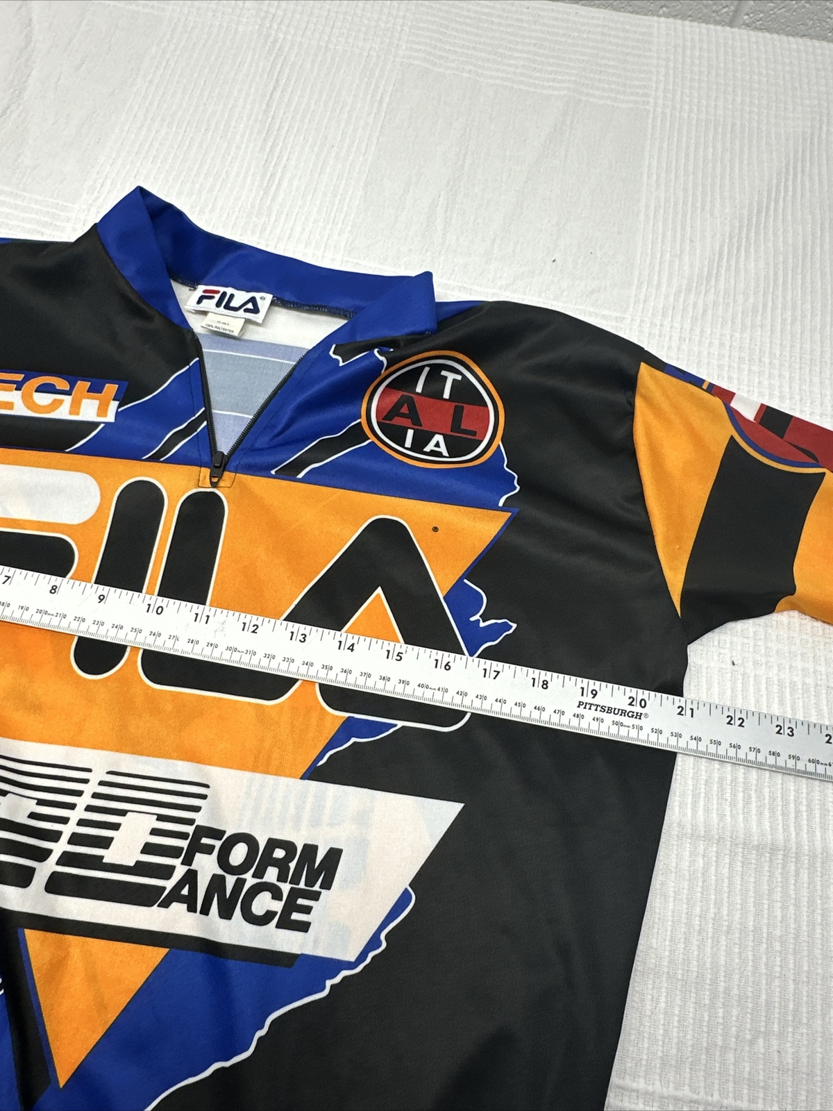 Vintage Fila Tech Pro Performance AOP All Over Print Short Sleeve Jersey Shirt L gallery