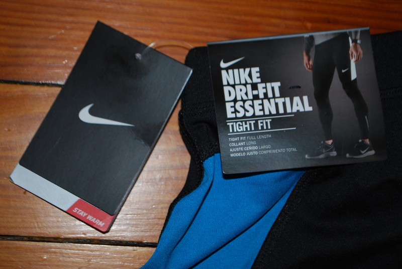 NEW Nike DriFit Black & Cool Blue Reflective Running Compression Tights (Medium) gallery
