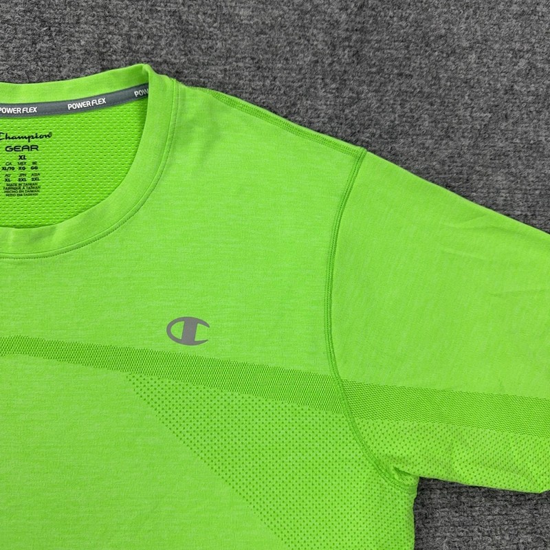 Champion Vapor Shirt Mens XL Green Short Sleeve Athletic Tee Top Gym Running gallery