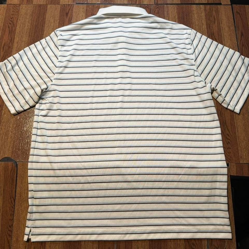 Nike Golf White Striped Dri-Fit Tech Sportswear Button Polo Shirt XL gallery