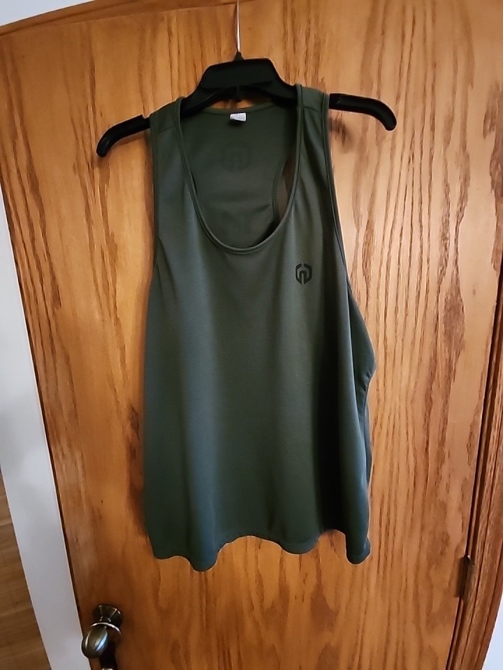 Neleus Tank Top Mens XL Green Racerback Performance Mesh Athletic Gym gallery