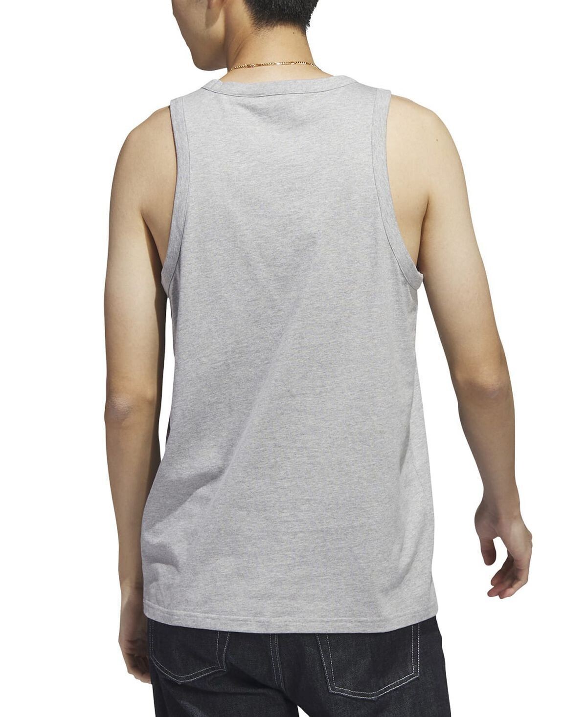 Adidas Men's American Flag Logo Tank Top, IL6776, Heather Gray, Size Medium gallery