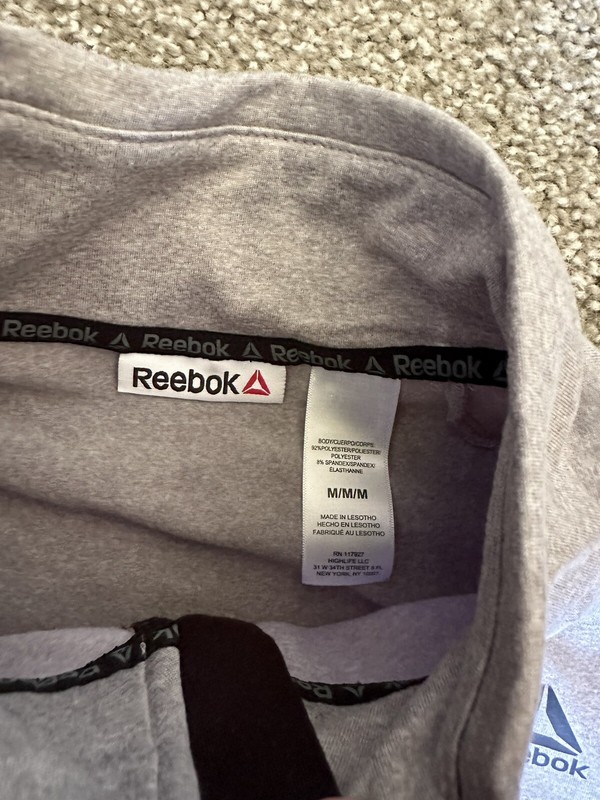 Reebok Slim Light Weight 1/4 Zip Mock Neck Grey Heather Jacket Size Medium New gallery