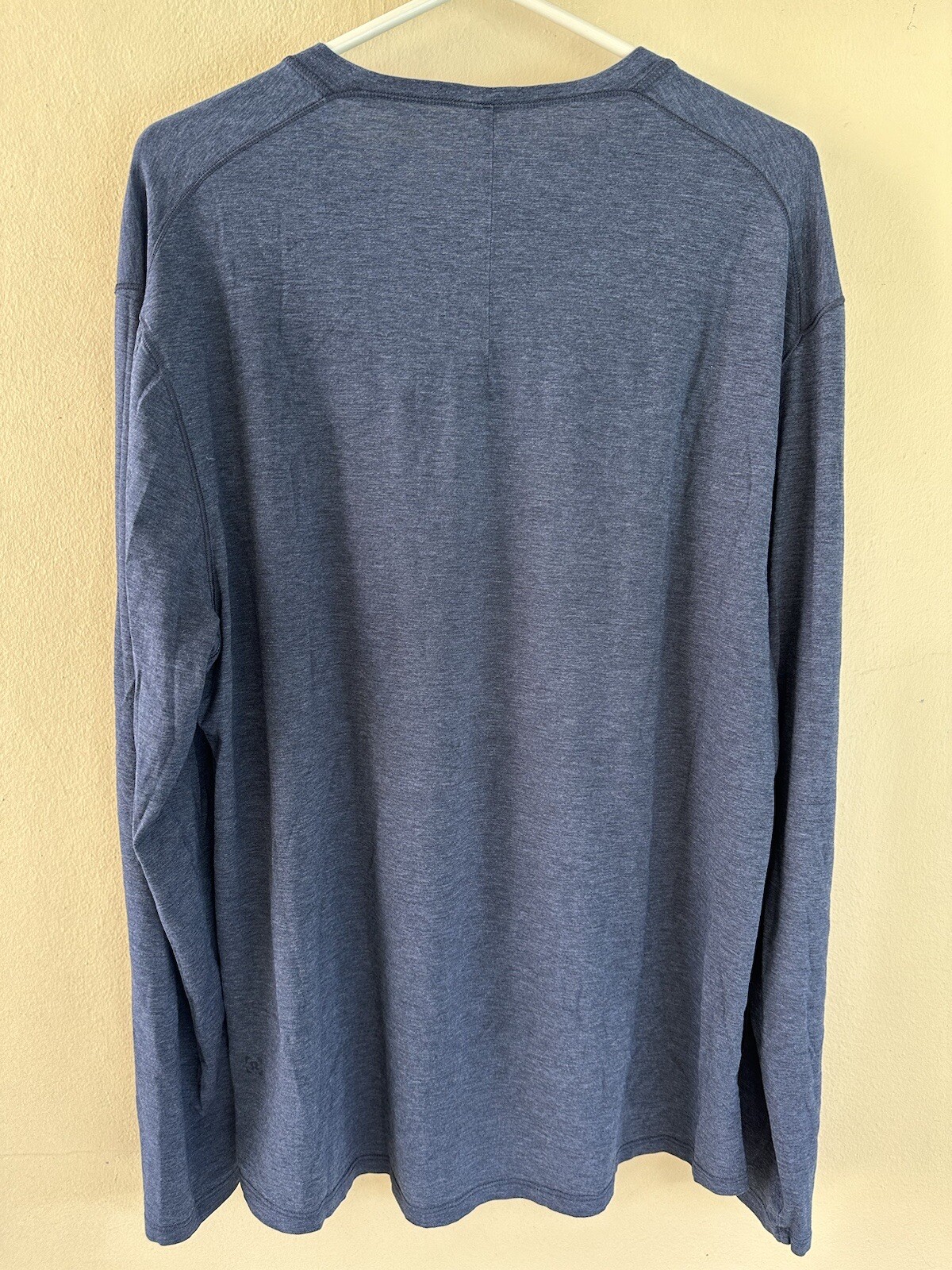 Lululemon 5 Year Basic Long Sleeve Shirt Sz XL Cotton Henley Black/gray Gym gallery
