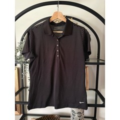 Nike Golf Tour Performance Dri-FIT Polo Shirt Mens M Black White