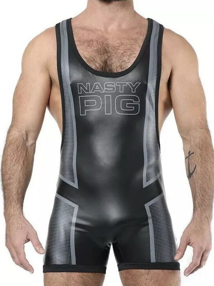 NASTY PIG Accelerator wrestling Singlet, SPORTS GEAR, Fetish wear, Rubber cloth gallery