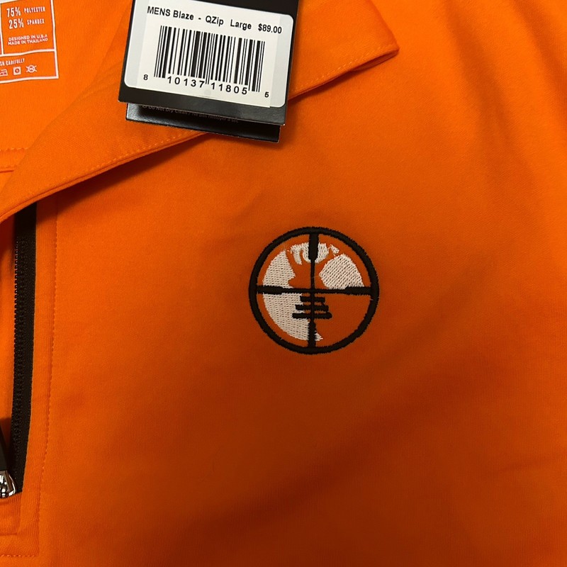 NWT Waggle Blaze Quarter Zip Pullover Mens Large Orange Golf Lightweight Buck gallery