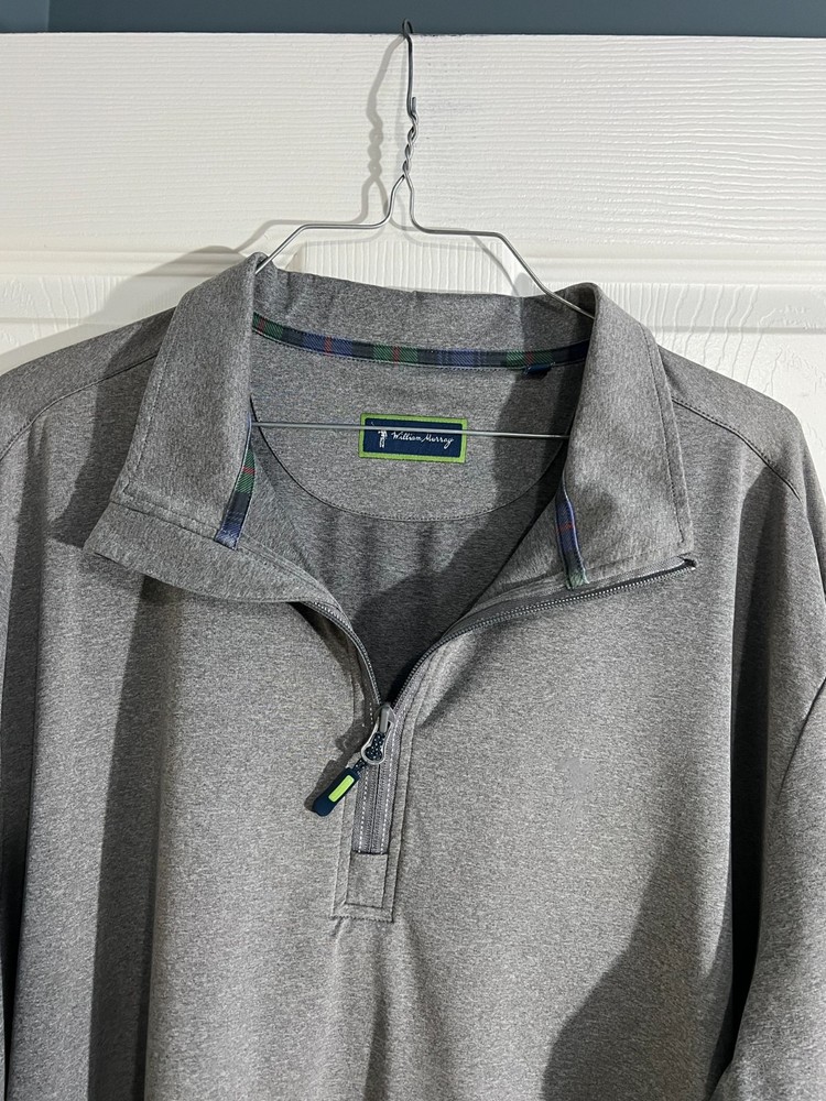William Murray Pullover Mens XL Gray Quarter Zip Golf Athletic Lightweight