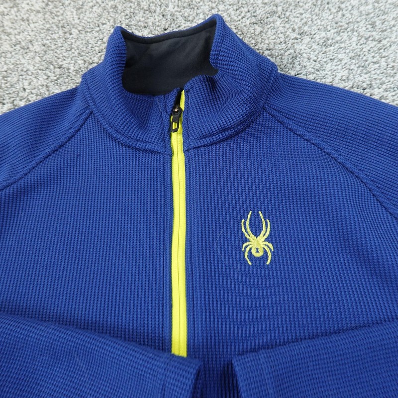Spyder Pullover Mens M Blue 1/4 Zip Pullover Jacket Skiing Thermal Outdoor Hike gallery