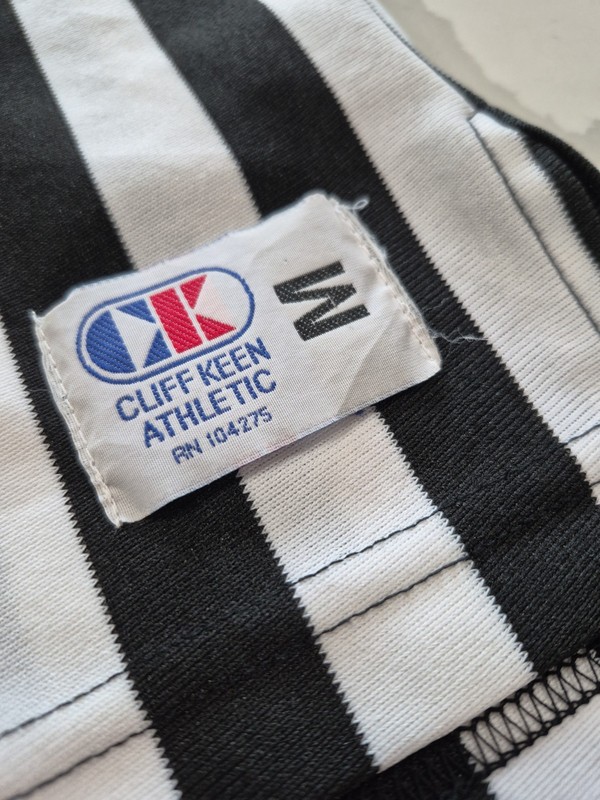 Referee Cliff Keen Athletic Stripped Unisex Collard Jersey Size M Made In Canada gallery