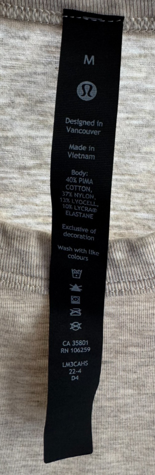 Lululemon Men's Heather Beige Crew Neck Pima Cotton Blend T-Shirt Size (M) 29 gallery