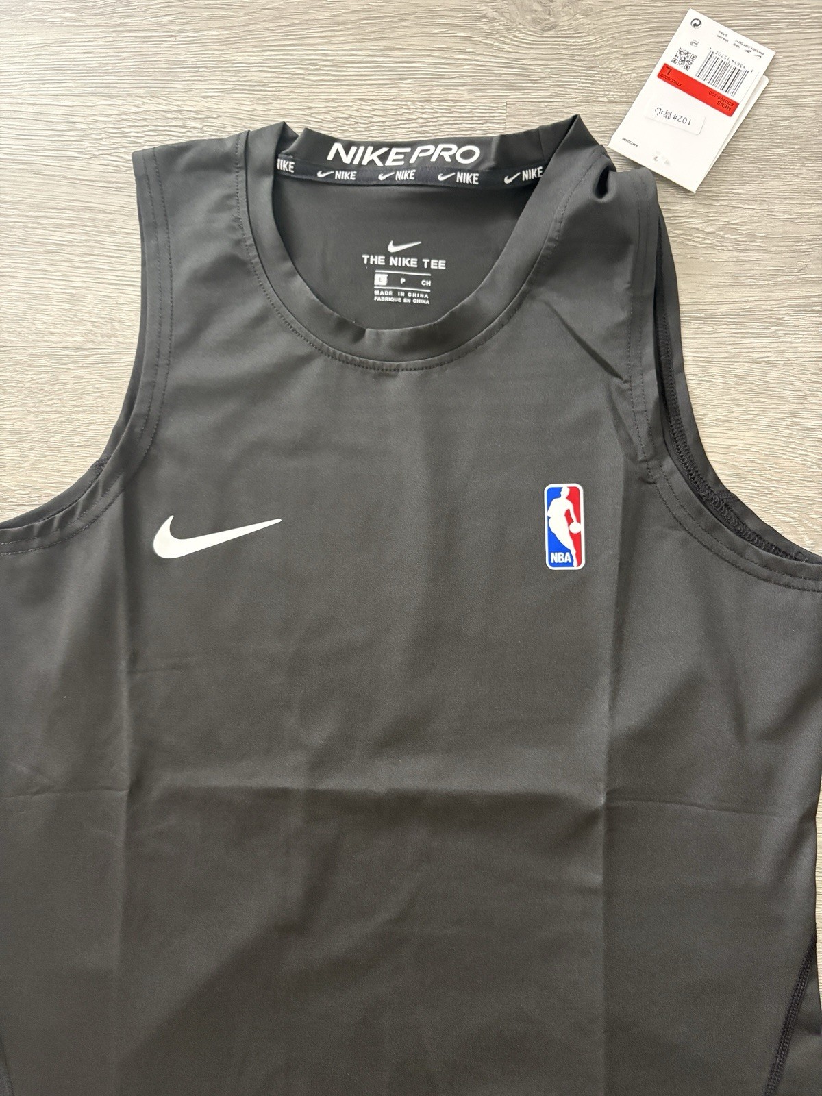 Nike Pro Dri-FIT NBA Logo Black Sleeveless Tank Jersey Men's L Athletic Fit gallery