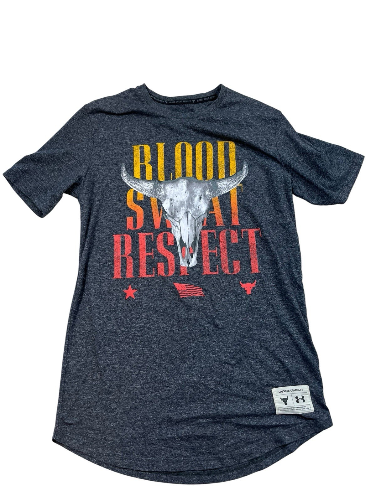 Gray Under Armour Project Rock Blood Sweat Respect Tshirt Shirt Men's S Small gallery