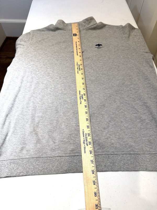 Peter Millar Men Size L Gray Quarter Zip Pullover Logo Charlie’s Army Logo EUC gallery