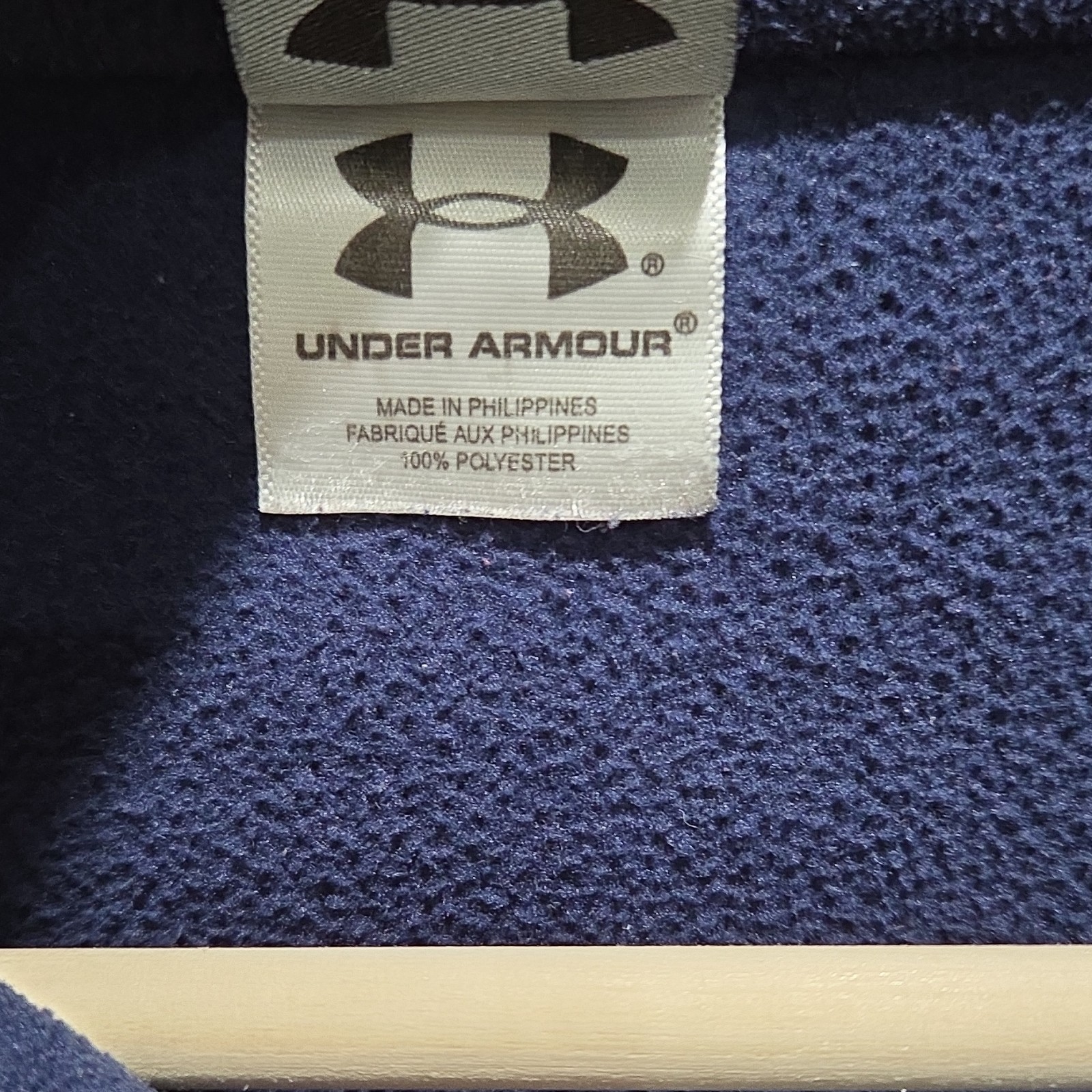 Under Armour Men's 1/4 Zip Mock Neck Long Sleeve Solid Blue Fleece Top M gallery