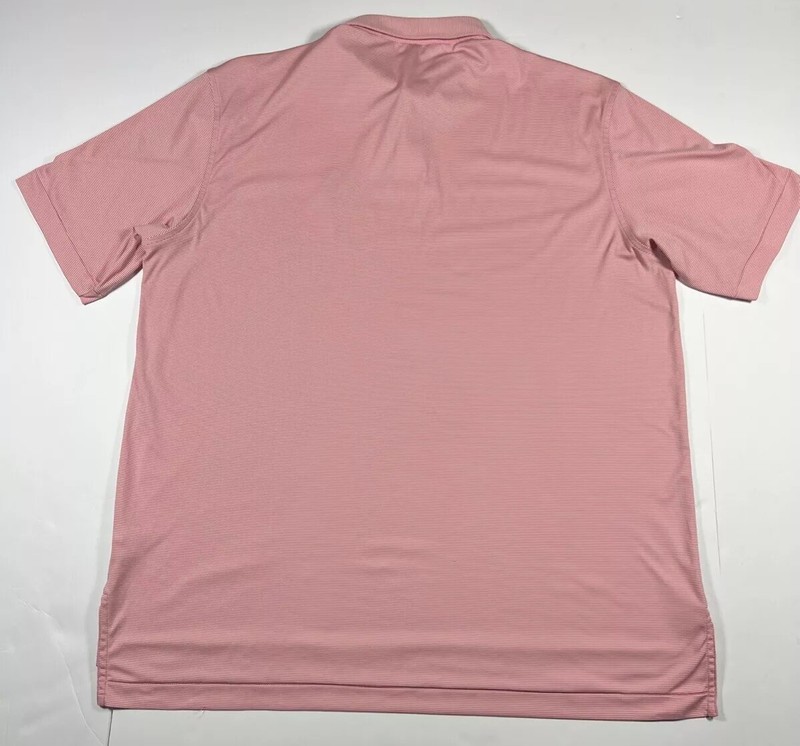 PETER MILLAR SUMMER COMFORT ATHLETIC GOLFING GOLF SHIRT Mens Large Red Striped gallery