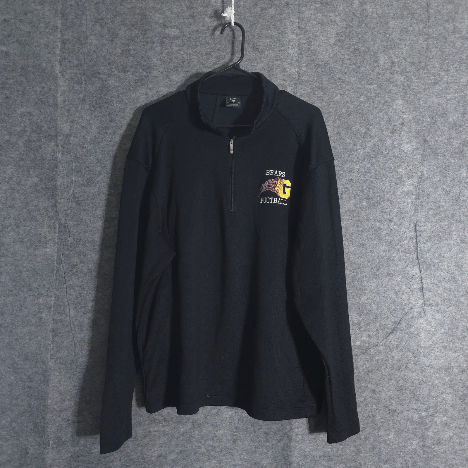 Nike Bears Football 1/4 Zip Pullover Mens Black Long Sleeve Training Shirt XL gallery