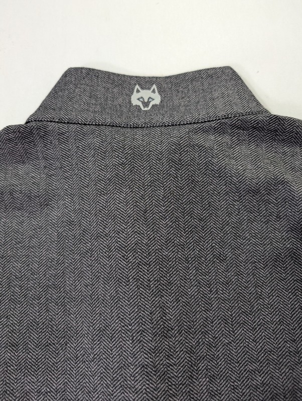 Greyson Herringbone 1/4 Zip Golf Performance Pullover LARGE Gray Stretch Resort gallery