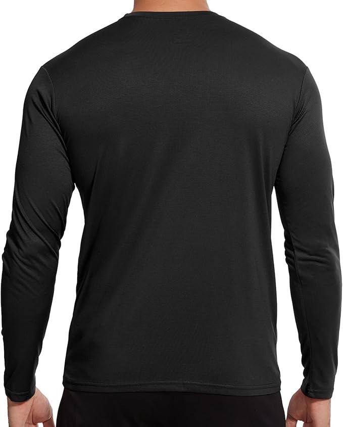 7 Pack Men's Dry Fit Workout Gym T Shirts, Long Sleeve Active Running (Small) gallery