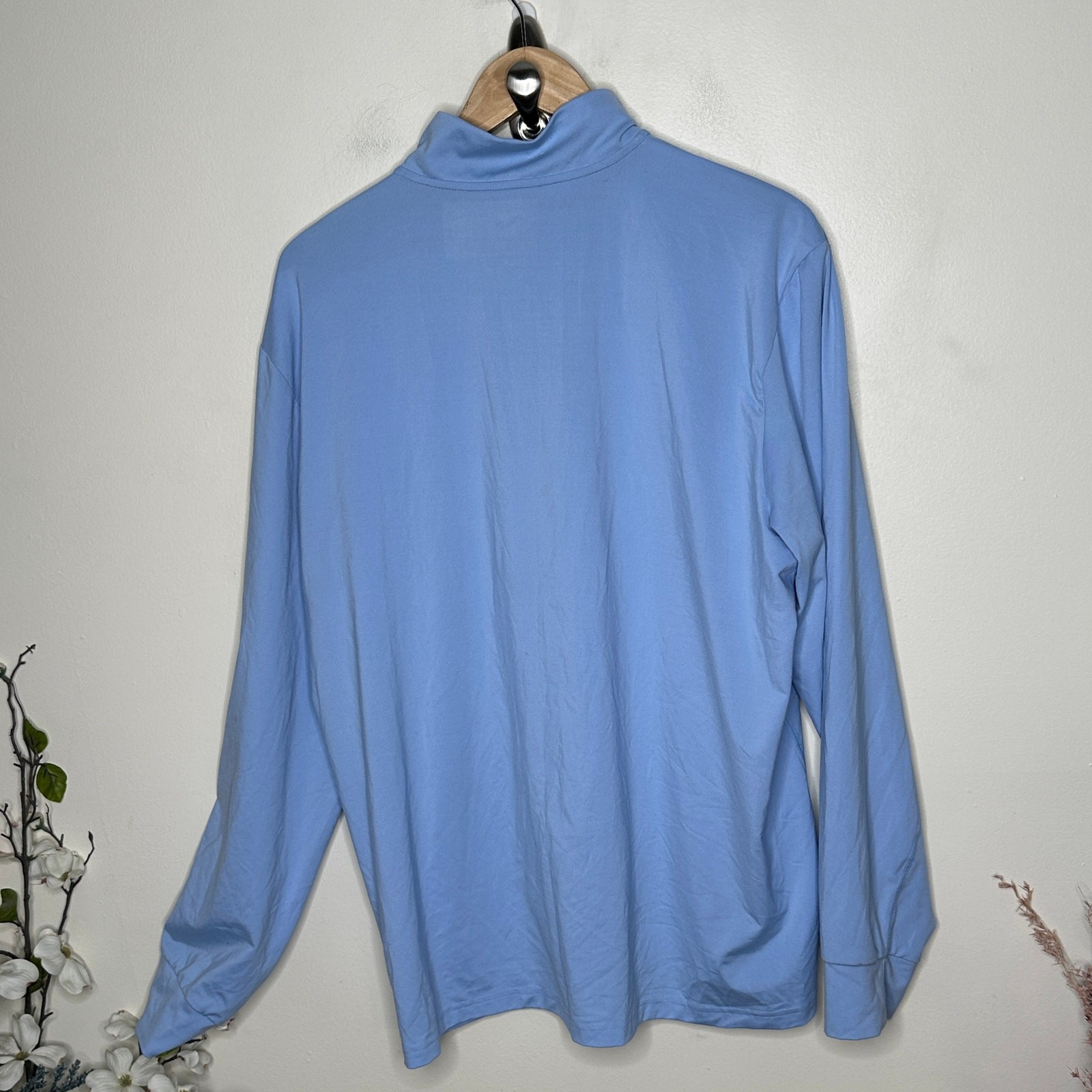 POLO RALPH LAUREN Performance Quarter-Zip Pullover Harbor Island Blue Sz XL {E7} gallery