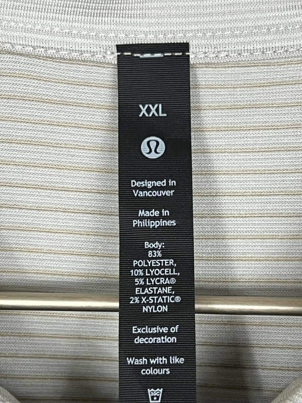 Lululemon Evolution Polo Short Sleeve Size XXL Commission Stripe Seal Grey 80213 gallery