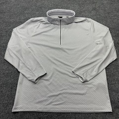 Dunning Mens Large Quarter Zip Pullover Grey Geometric Golf Performance Shirt