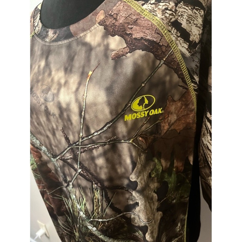 MOSSY OAK Camo Performance T-Shirt Hunting Mens XL Brown Dri-More Tech Tee gallery