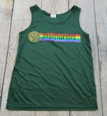BRAND NEW Jagermeister Liquor Booze Gay Pride Rainbow Green Polyester Tank Top*