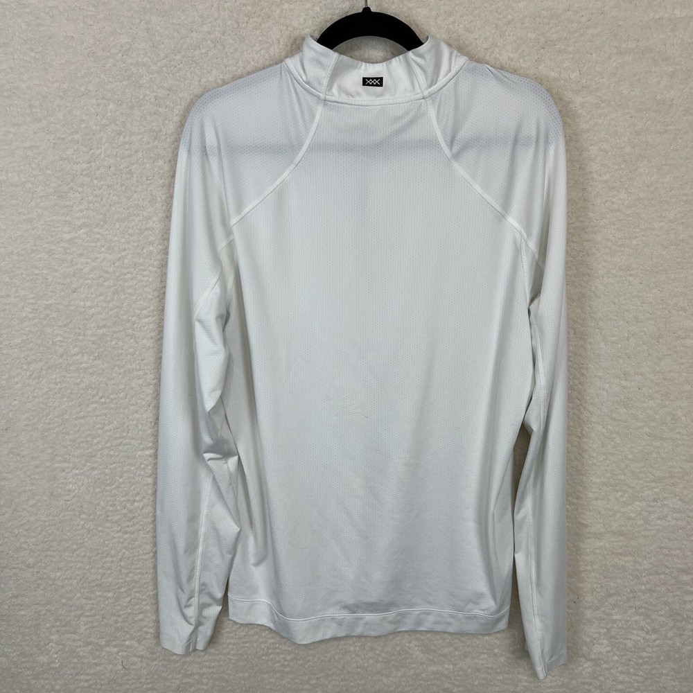 Rhône 1/4 Zip Pullover Men’s L White Thumb Holes Stretch Golf Activewear
