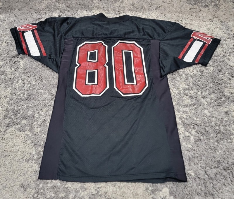 Vintage Wilson Football Jersey Men Large Mesh Nylon Black & Red MV #80 USA white gallery