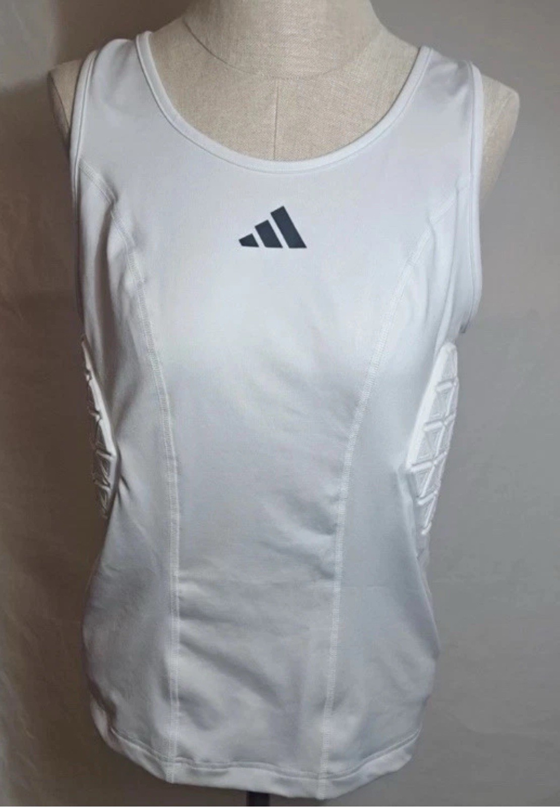 Adidas Men's Padded Compression White Tank Top Sports Training IM3593 Sz 2XL gallery
