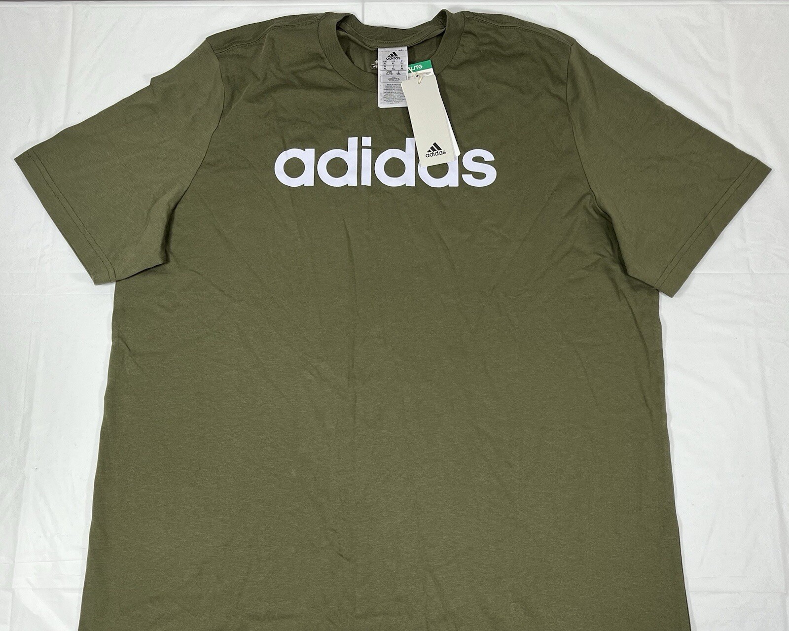 ADIDAS Essential Tee w Embroidered Back Logo, 100% Cotton, Men's XL, Green, NEW gallery