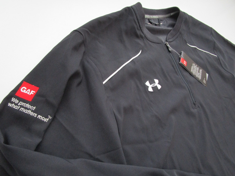 Mens XL Under Armour Windshirt Long Sleeve 1/4 zip pullover black gallery
