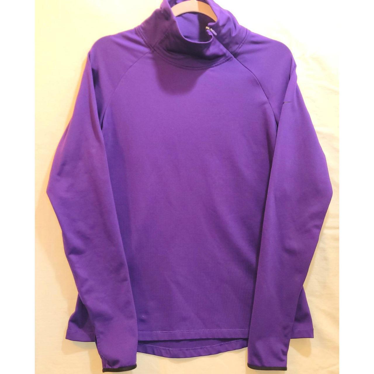 Nike Pro DriFit Pullover XL Purple Running L-Sleeve Athletic Zip Mock Neck Men gallery