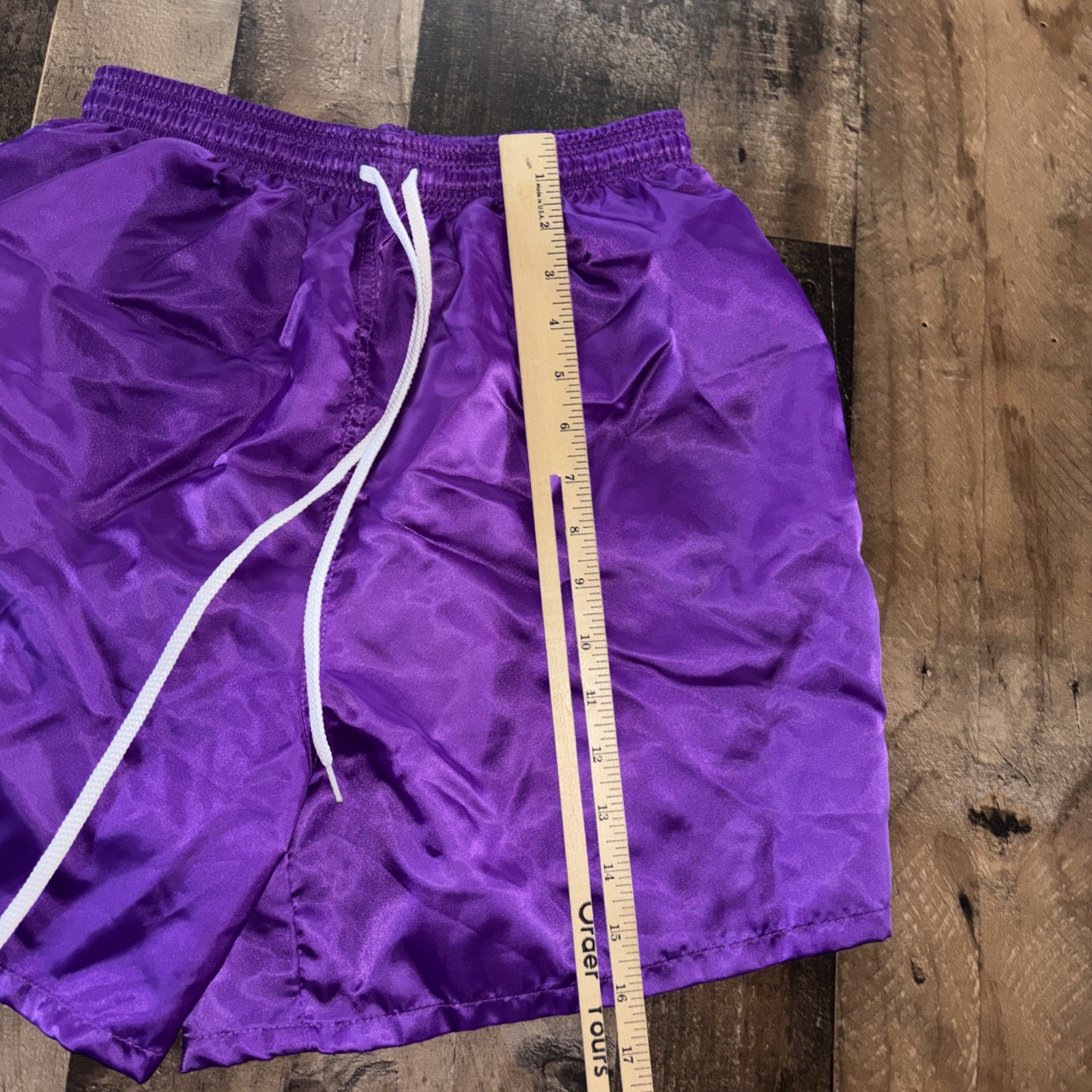Vintage 80s 90s Nylon Athletic Soccer Running Cycling Purple Shorts Medium gallery