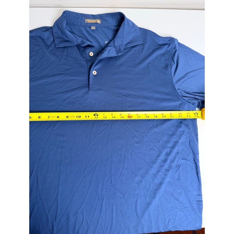 Peter Millar Summer Comfort Performance Men’s Jersey Polo Navy Blue Size L gallery