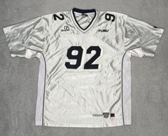 Vintage Fubu Collection Classic Football Jersey #92 Champions Mens XL Silver