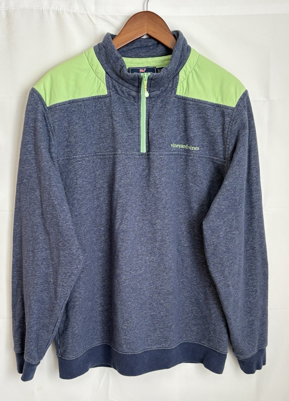 Vineyard Vines Performance Shep Shirt Men's Large Blue Green 1/4 Zip Sweatshirt gallery