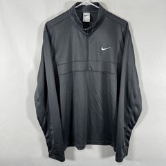 Nike Dri Fit 1/4 Zip Pullover Mens Large Gray Embroidered Swoosh Track Jacket