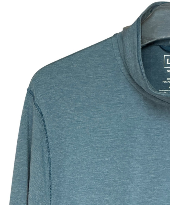L.L.Bean Slightly Fitted Quarter Zip Pullover Men’s L Tall Blue gallery