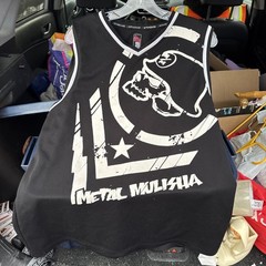 Vtg Y2K Metal Mulisha Jersey Tank Top Mens Medium Black Biker Skull Sleeveless