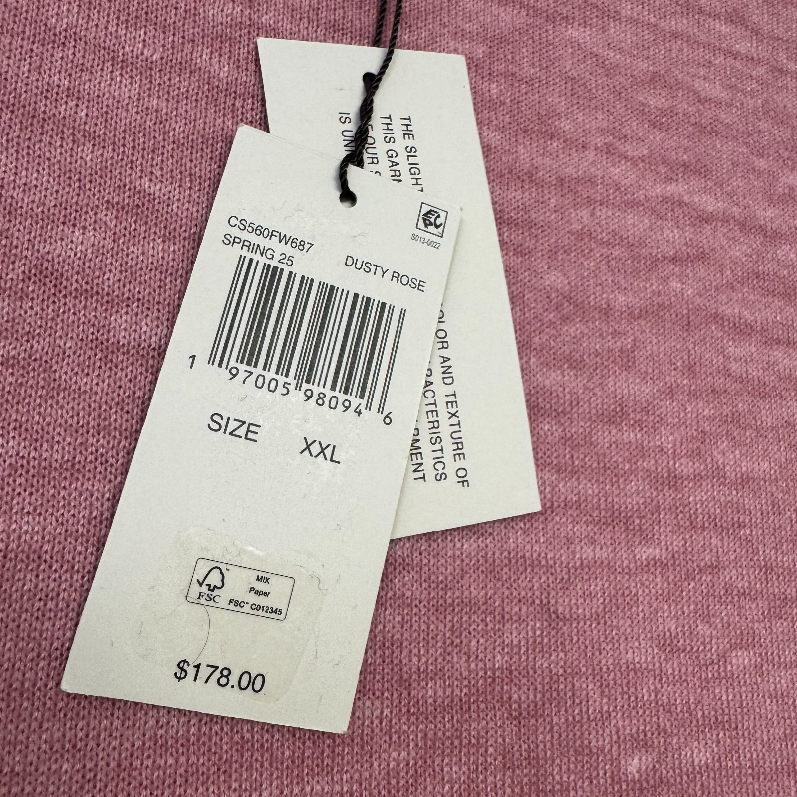 Michael Kors Men’s Crewneck Sweater XXL Dusty Rose Pink NWT $178 Cotton Blend LS gallery