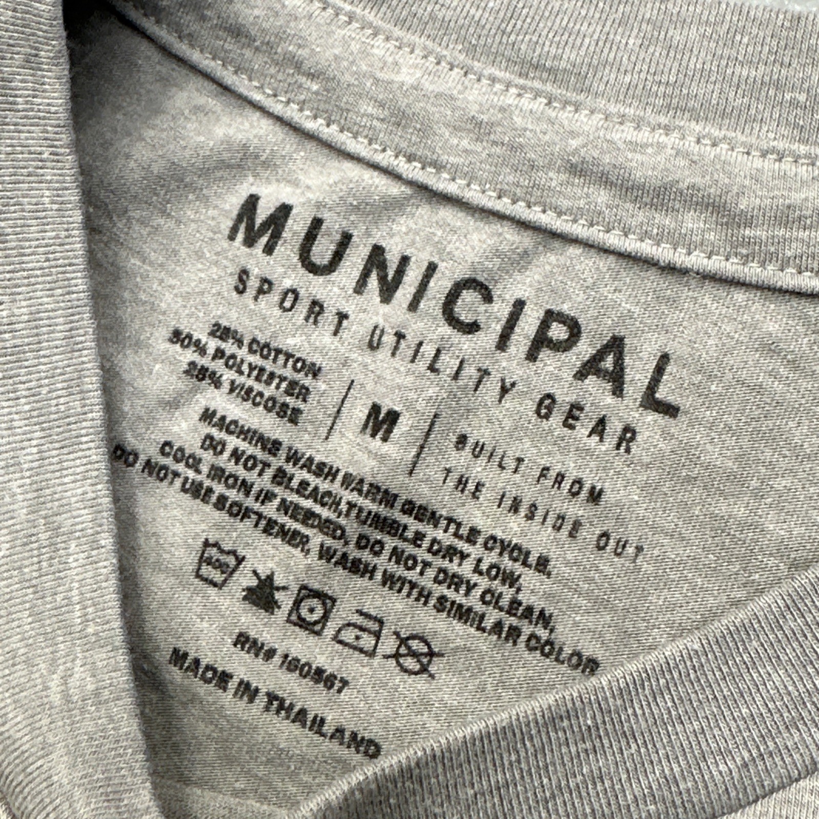 MUNICIPAL Origin T Shirt Mens Medium Super Tri Blend Gray Arch Short Sleeve gallery