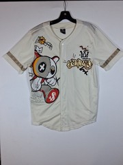 Southpole Authentic Collection Standard Issue Cream Graphic Baseball Jersey sz M