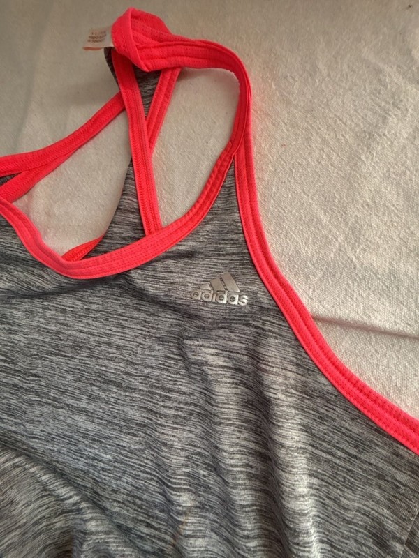 Adidas Women's Gray Heather Racerback Athletic Tank Top gallery