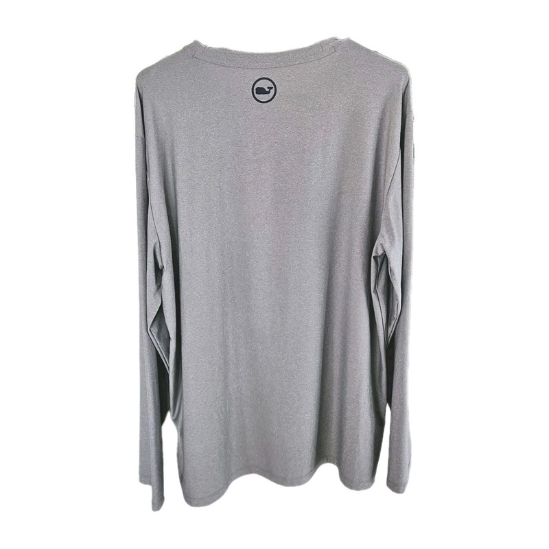 Vineyard Vines Performance Long Sleeve T-Shirt Gray Whale Logo Men's Size Large gallery