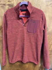 Under Armour Specialist Grid Henley Men Sz Medium 1/4 Snap Long Sleeve Pullover