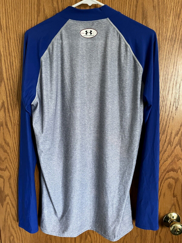 Under Armour Gray and Blue Athletic Workout Shirt Long Sleeves Men's Size XXL gallery