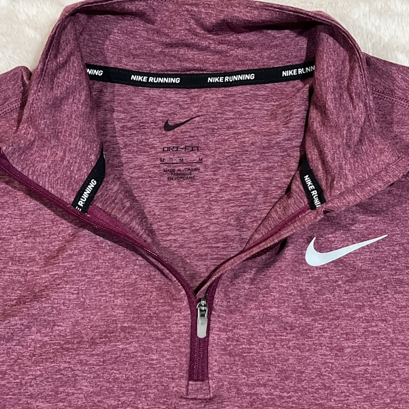 Nike Men’s Dri-FIT Element Running 1/2 Zip Pullover Striped Top Plum Medium M gallery
